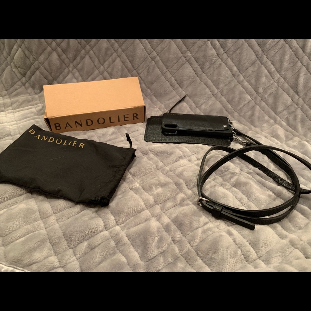 Bandolier phone case with detachable pouch